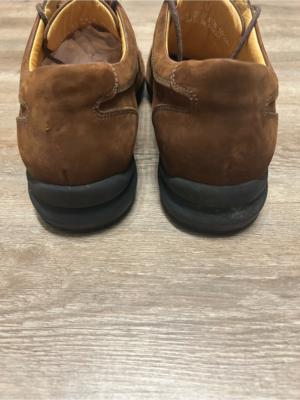 Johnston & Murphy Men’s Size 10.5 M Brown Suede Lace-Up Bicycle Toe Derbys Shoes - Picture 3 of 10